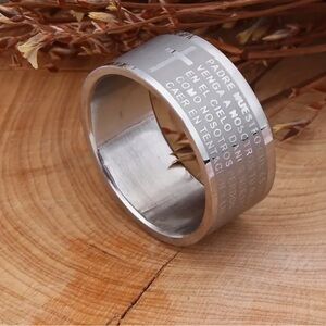 “Padre Nuestro” Silver Engraved Men's Ring